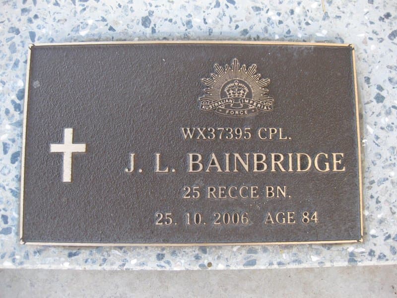 Jack Laurence BAINBRIDGE gravestone