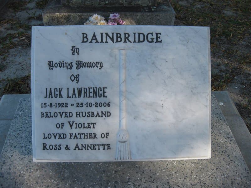 Jack Laurence BAINBRIDGE gravestone photograph 2