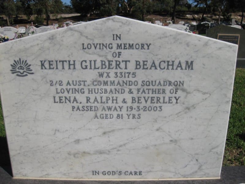 Kieth Gilbert BEACHAM gravestone