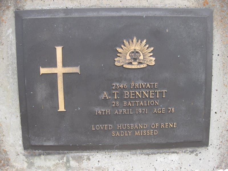 Albert Thomas BENNETT gravestone