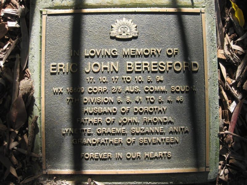 Eric John BERESFORD gravestone