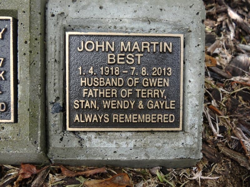 John Martin BEST gravestone