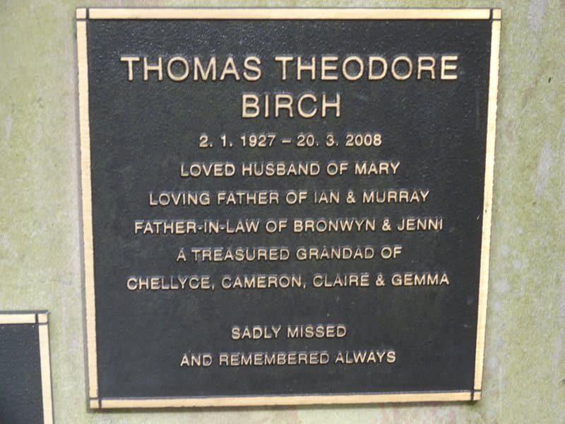 Thomas Theodore BIRCH gravestone