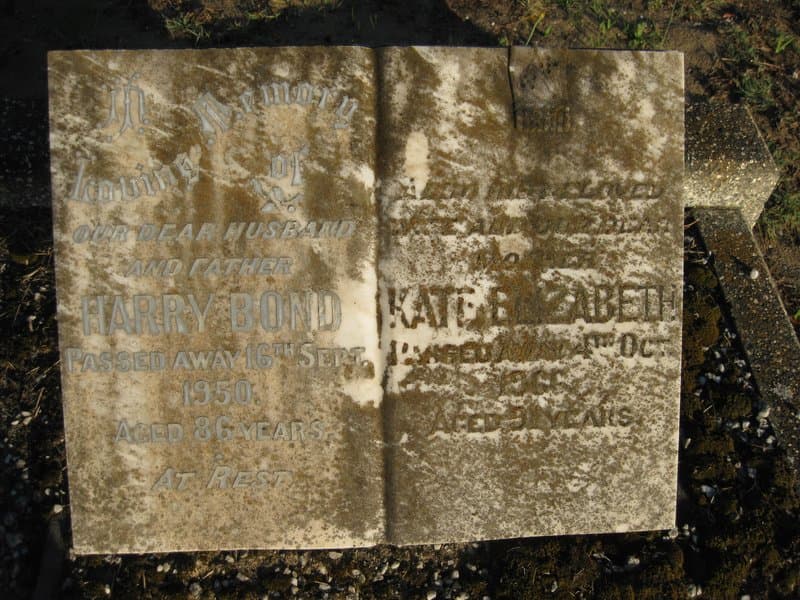 Harry BOND gravestone