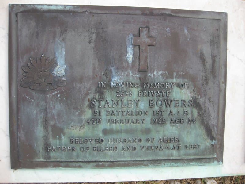 Stanley BOWERS gravestone