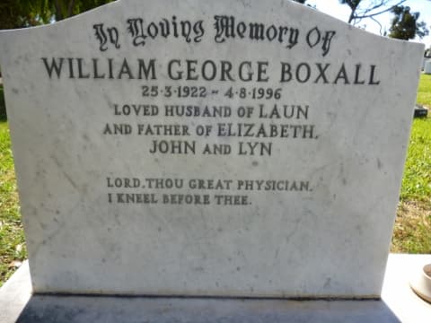 William George BOXALL gravestone