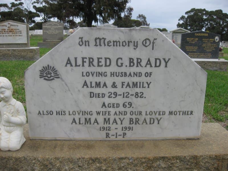 Alfred George BRADY gravestone
