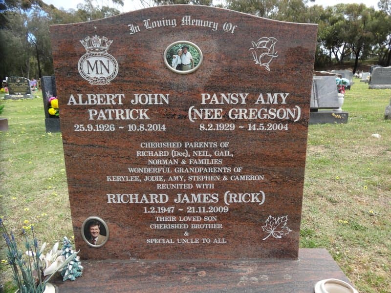 Alfred J P BROWN gravestone