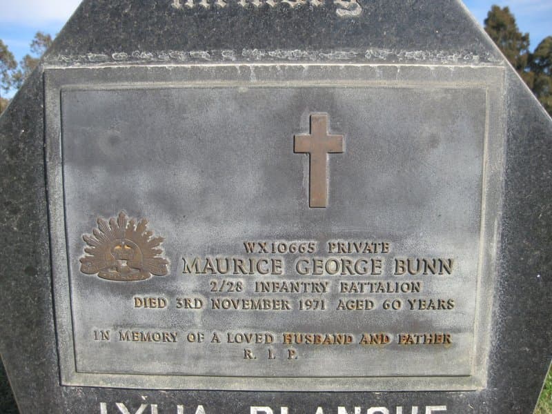 Maurice George BUNN gravestone
