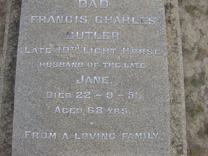 Francis Charles BUTLER gravestone