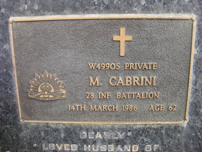 Modesto CABRINI gravestone