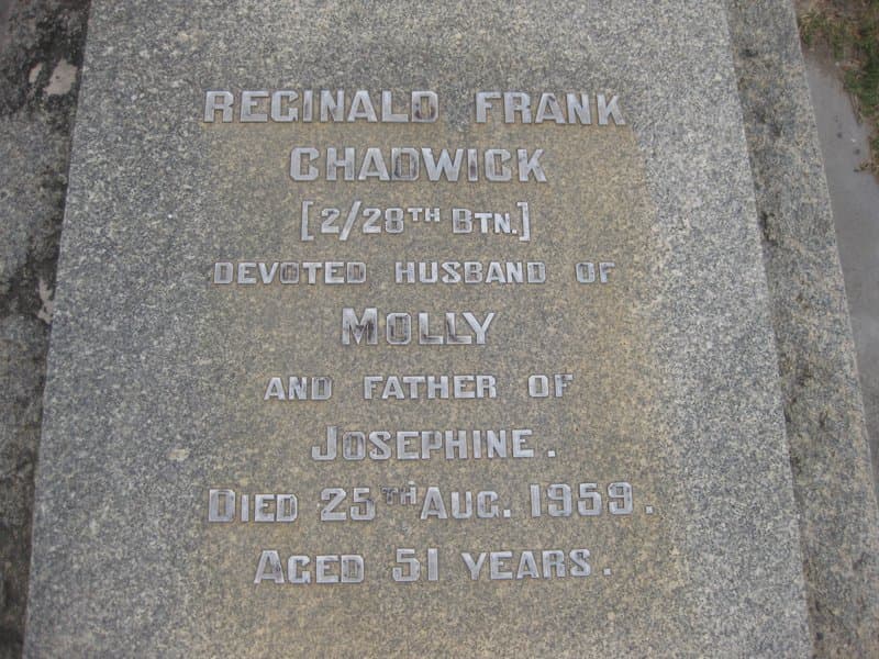 Reginald Frank CHADWICK gravestone