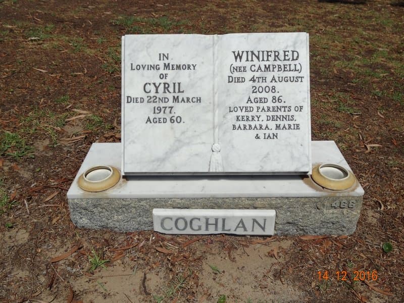 Cyril COGHLAN gravestone photograph 2