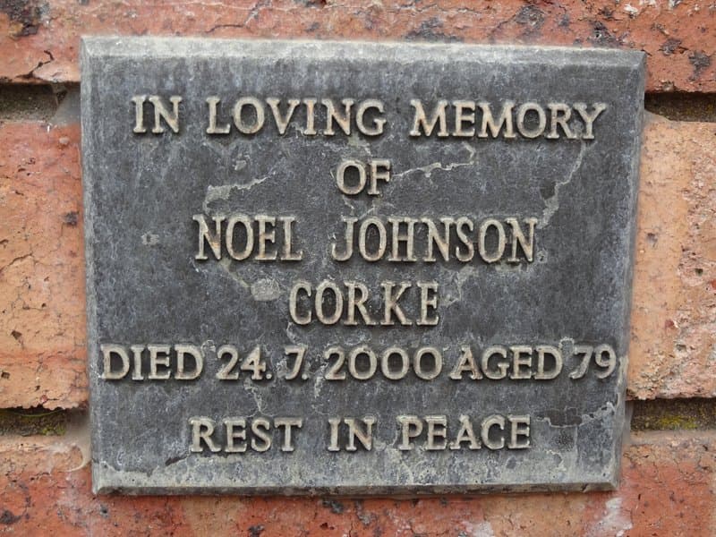 Noel Johnson CORKE gravestone