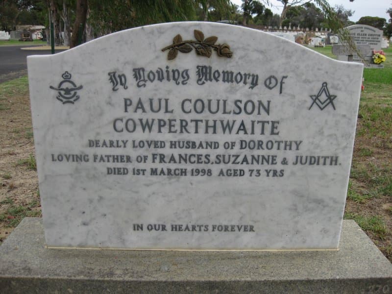 Paul Coulson COWPERTHWAITE gravestone