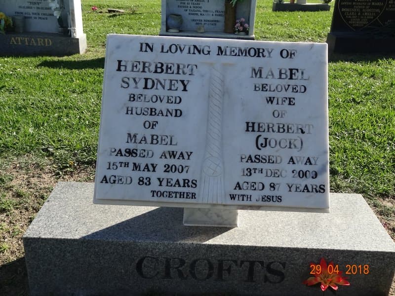 Herbert Sydney CROFTS gravestone