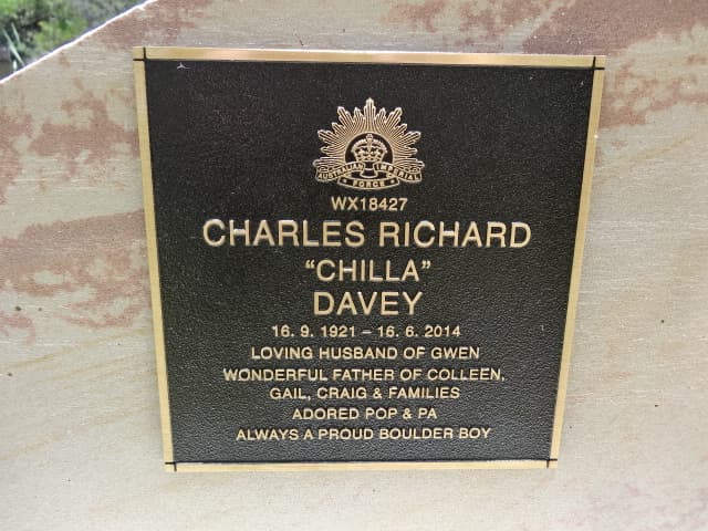 Charles Richard "Chilla" DAVEY gravestone