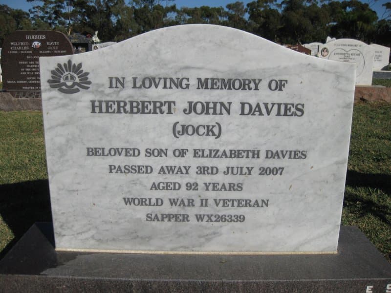 Herbert John DAVIES gravestone