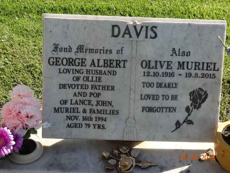 George Albert DAVIS gravestone