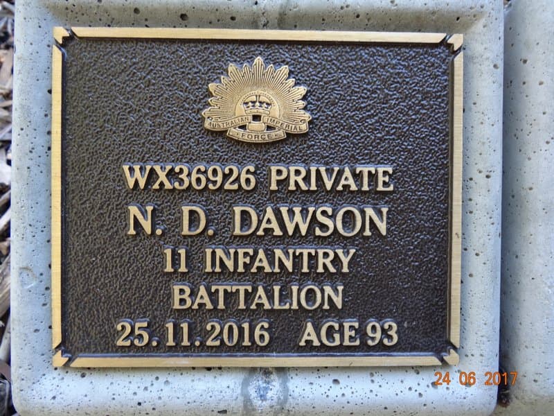 Norman Dudley DAWSON gravestone