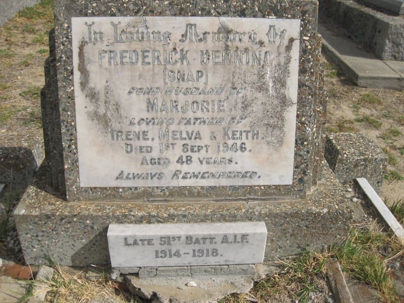 Frederick (Snap) DENNING gravestone