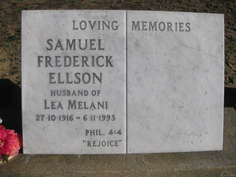 Samuel Frederick ELLSON gravestone