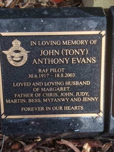 John Anthony " Tony " EVANS gravestone