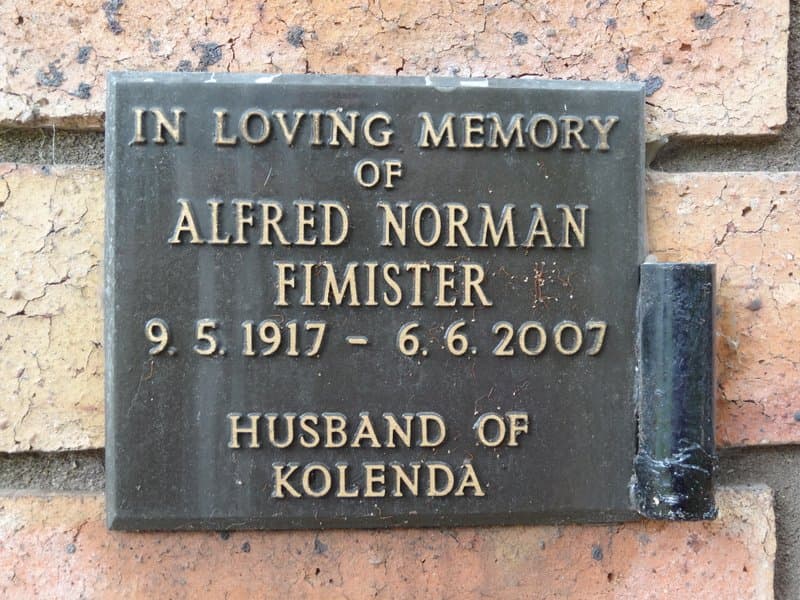 Alfred Norman FIMISTER gravestone