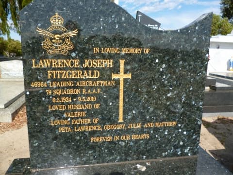 Laurence Joseph FITZGERALD gravestone photograph 2