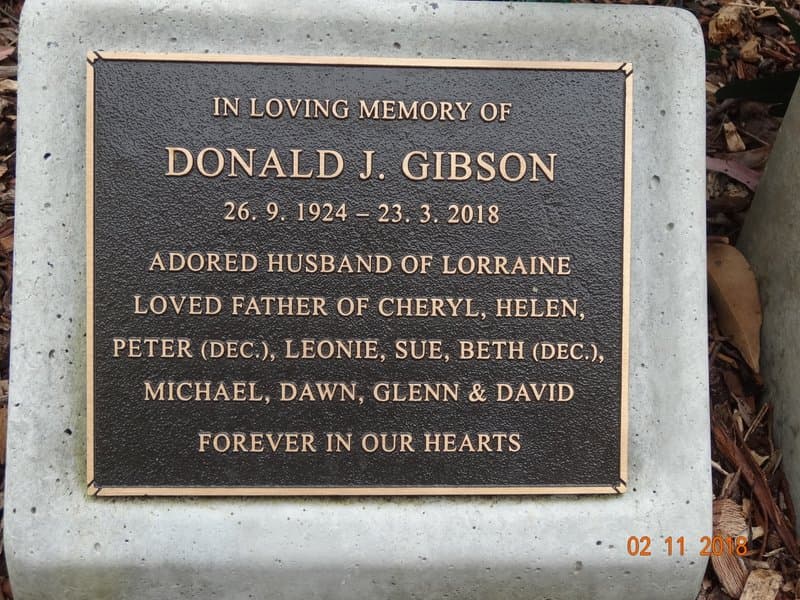 Donald John GIBSON gravestone
