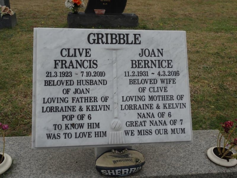 Clive Francis GRIBBLE gravestone