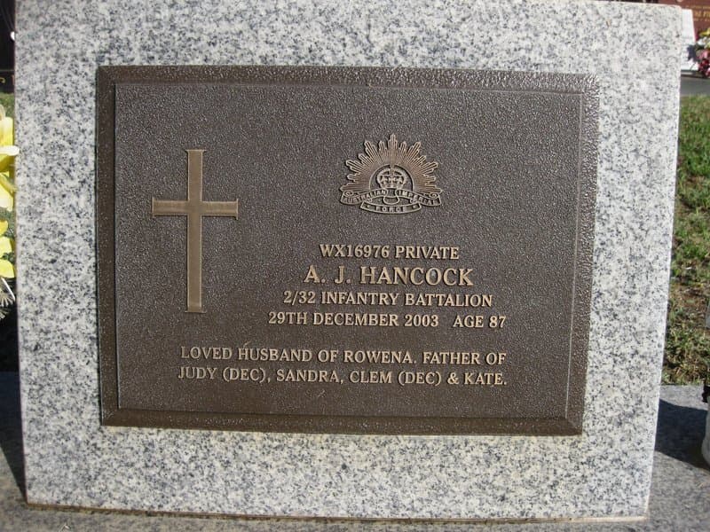 Alexander John HANCOCK gravestone