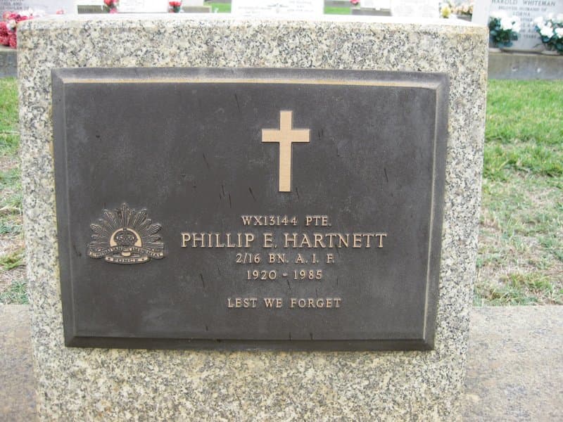 Philip Edward Le Clercq HARTNETT gravestone