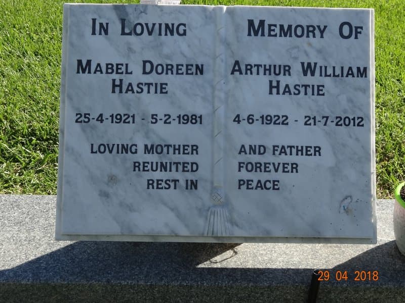 Arthur William HASTIE gravestone