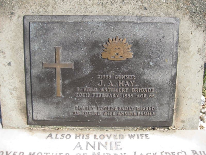 James Alexander HAY gravestone