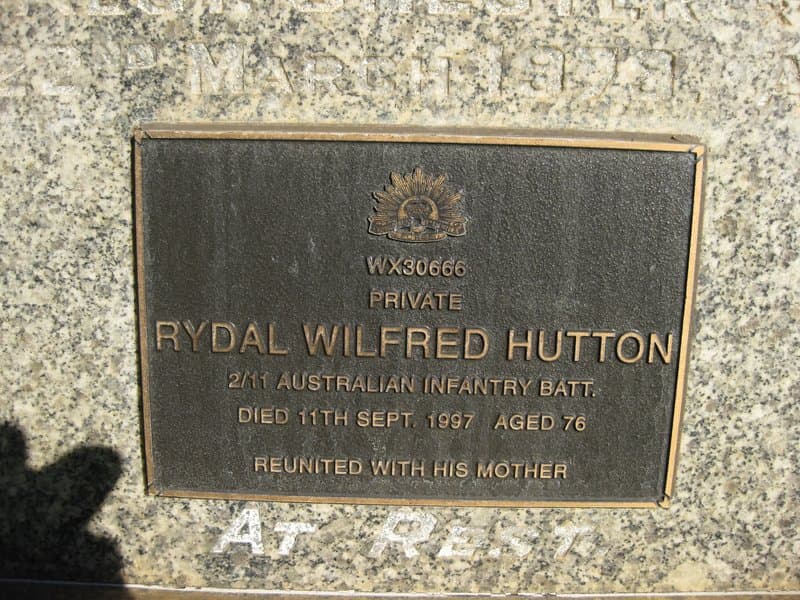 Rydal Wilfred HUTTON gravestone