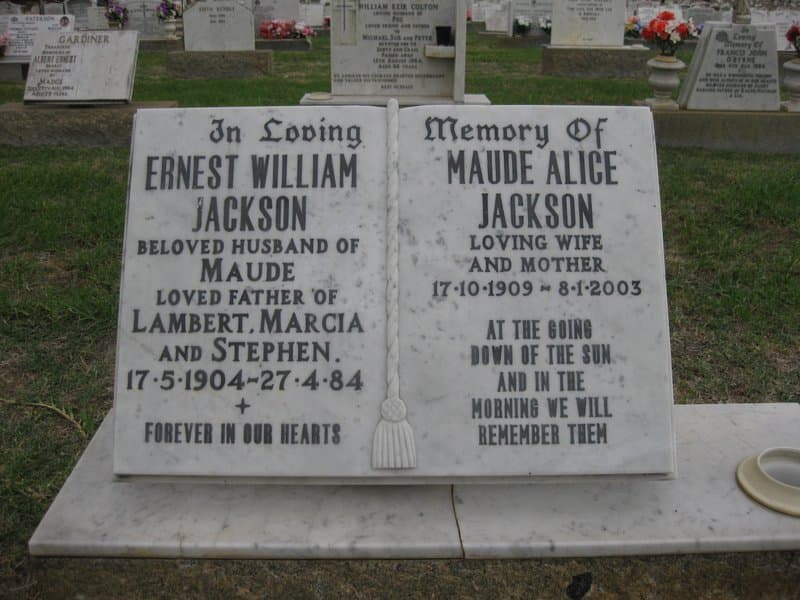 Ernest William JACKSON gravestone