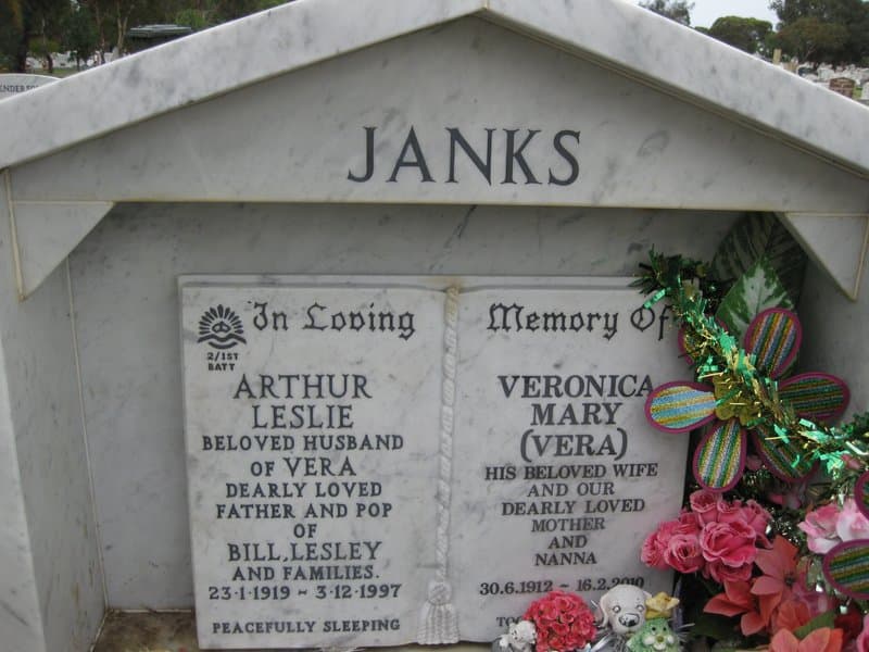 Arthur JANKS gravestone
