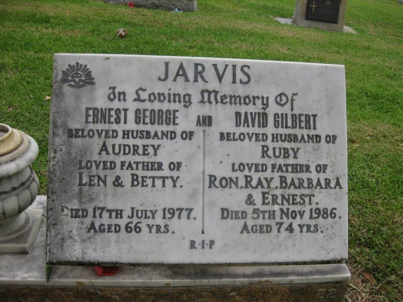 Ernest George JARVIS gravestone