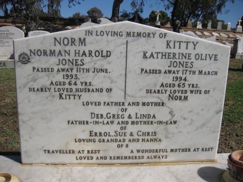 Norman Harold JONES gravestone