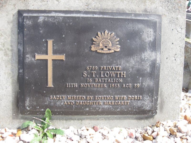 Samuel Thomas LOWTH gravestone