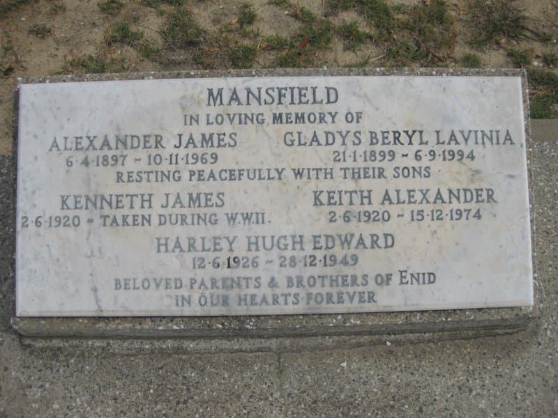 Keith Alexander MANSFIELD gravestone