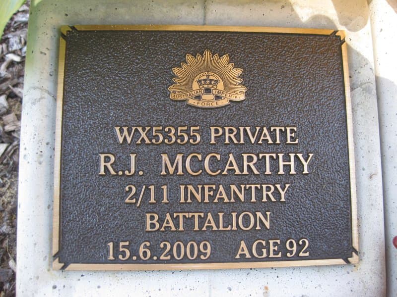 Reginald James MCCARTHY gravestone