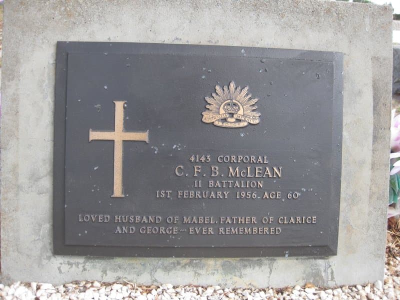 Clarence Fabian Bruce MCLEAN gravestone