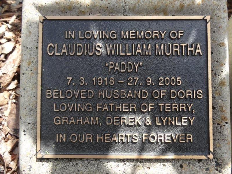 Claudius William MURTHA gravestone