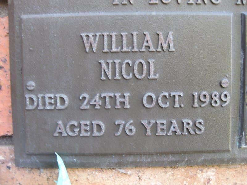 William NICOL gravestone