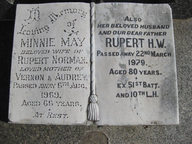 Rupert Henry Weston NORMAN gravestone