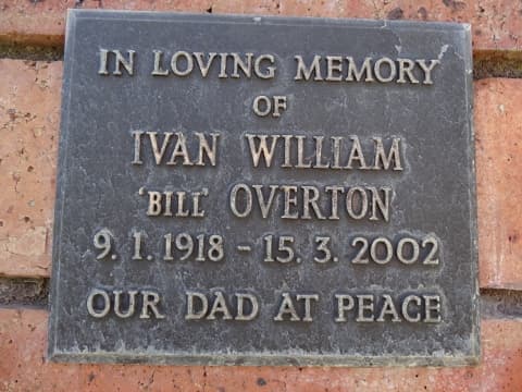 Ivan William OVERTON gravestone