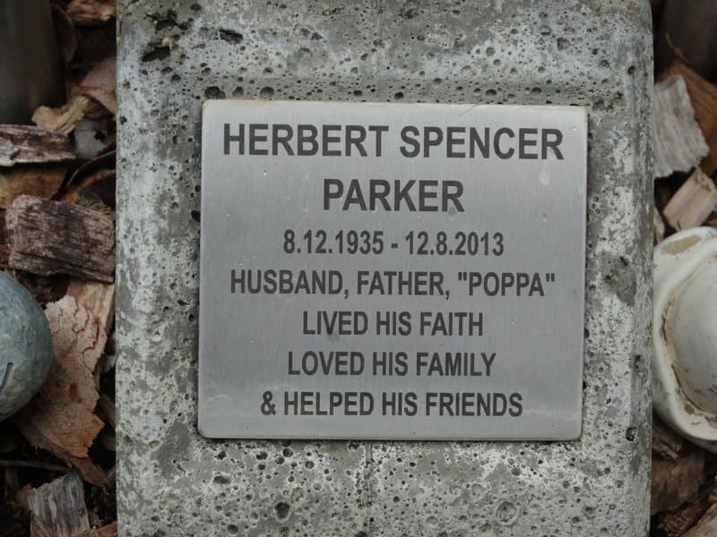 Herbert Spencer PARKER gravestone