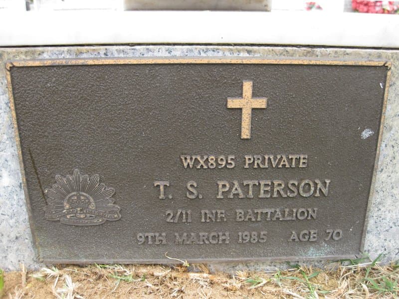 Thomas Stuart PATERSON gravestone